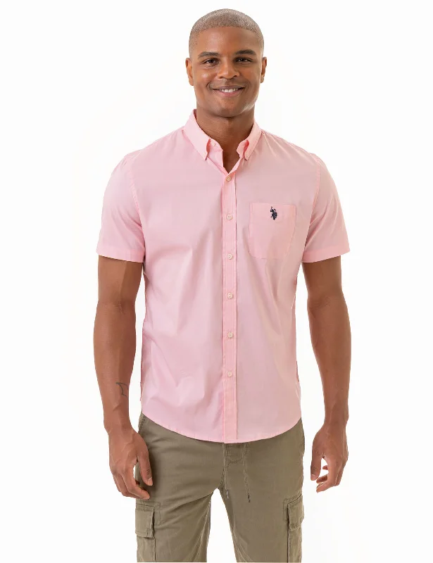 SHORT SLEEVE STRETCH POPLIN SHIRT