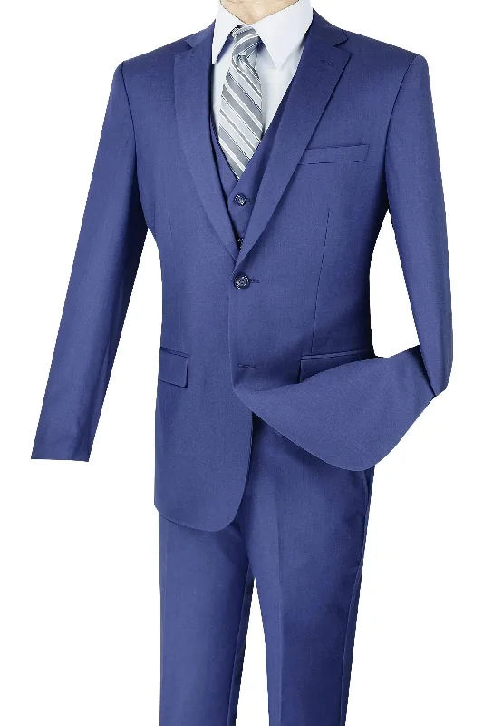 Slim Fit  3 Piece 2 Button in Twilight Blue