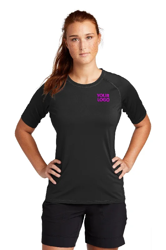 Sport-Tek Ladies Rashguard Branded Tee's, Black