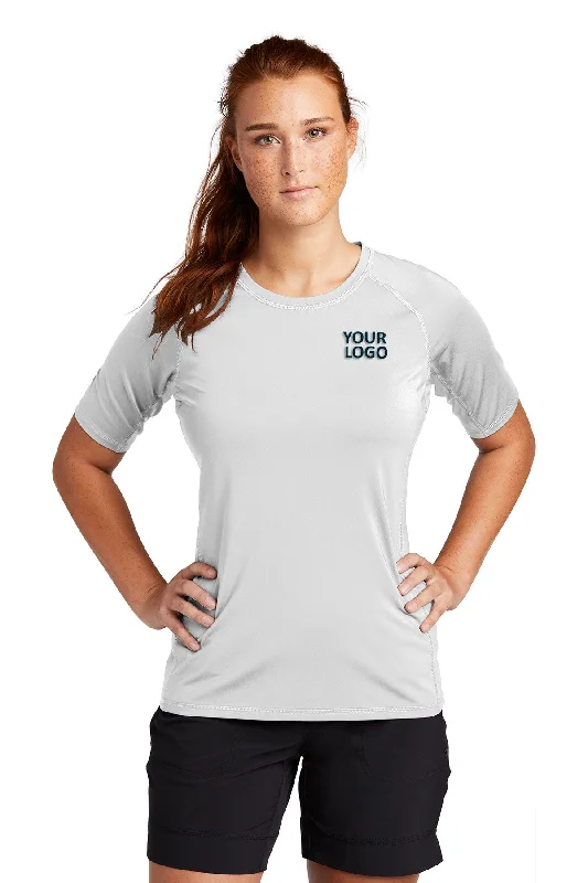 Sport-Tek Ladies Rashguard Customized Tee's, White