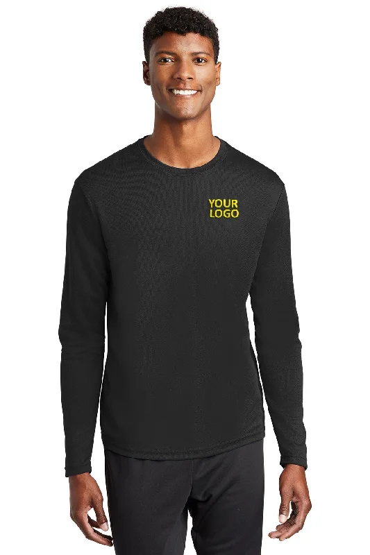 Sport-Tek PosiCharge Branded RacerMesh Long Sleeve Tee's, Black