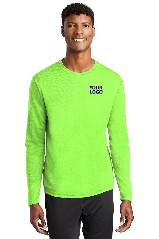 Sport-Tek PosiCharge Branded RacerMesh Long Sleeve Tee's, Neon Green