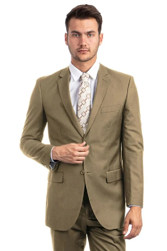 Tan Suits For Wedding - Tan Groomsmen Suits - Tan Business Suit Tuxedo