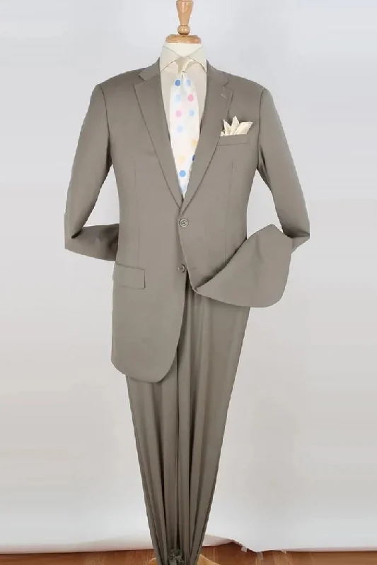 Tan Suits For Wedding - Tan Groomsmen Suits - Tan Sharkskin Notch lapel Tuxedo