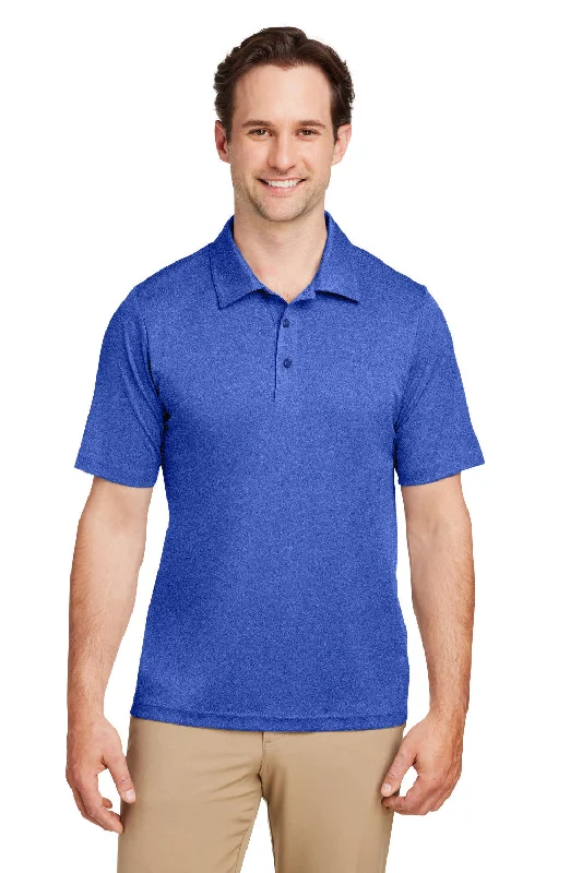 Team 365 Mens Zone Sonic Moisture Wicking Short Sleeve Polo Shirt - Heather Royal Blue