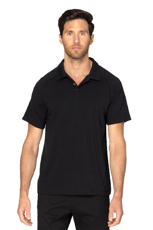 Threadfast Apparel Mens Impact Short Sleeve Polo Shirt - Black