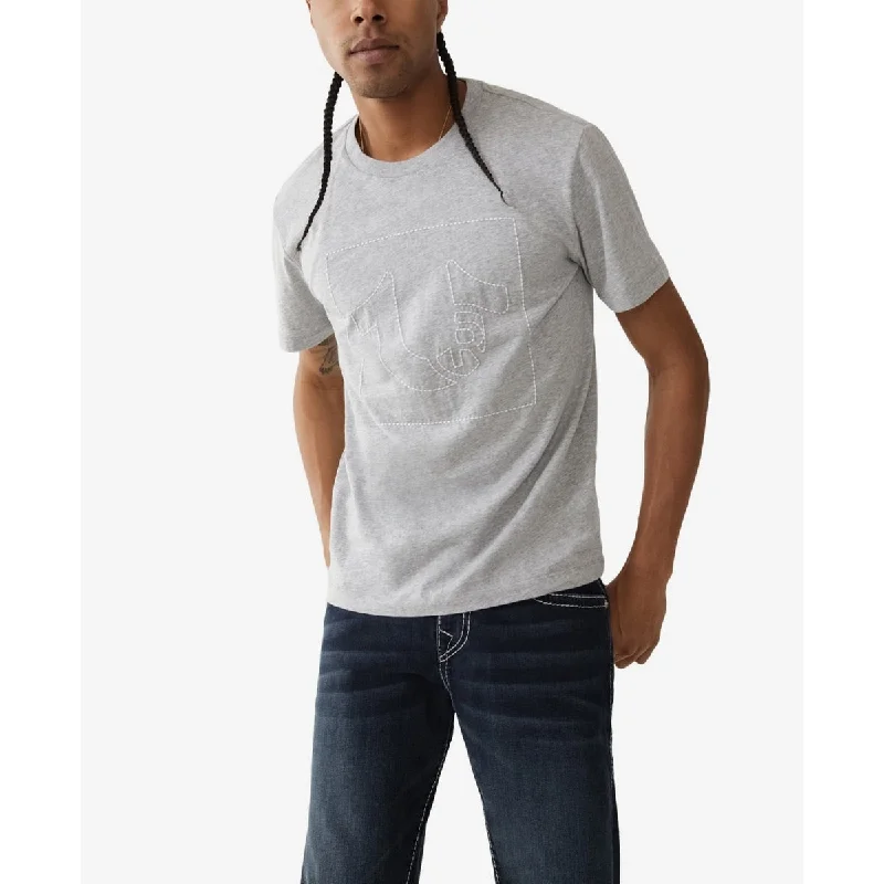 True Religion Men's Regular Fit Stitch Cotton T-Shirt Gray Size X-Large