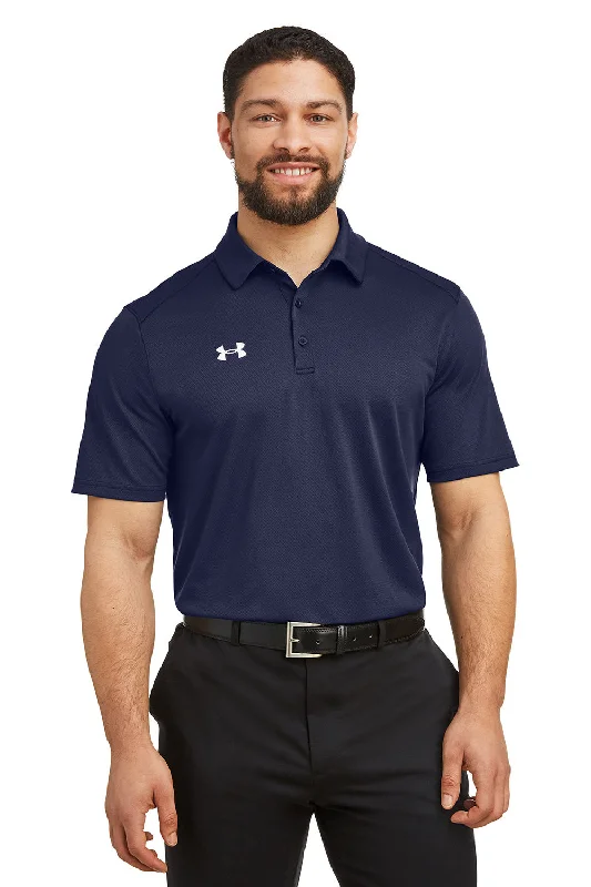 Under Armour Mens Tech Moisture Wicking Short Sleeve Polo Shirt - Midnight Navy Blue