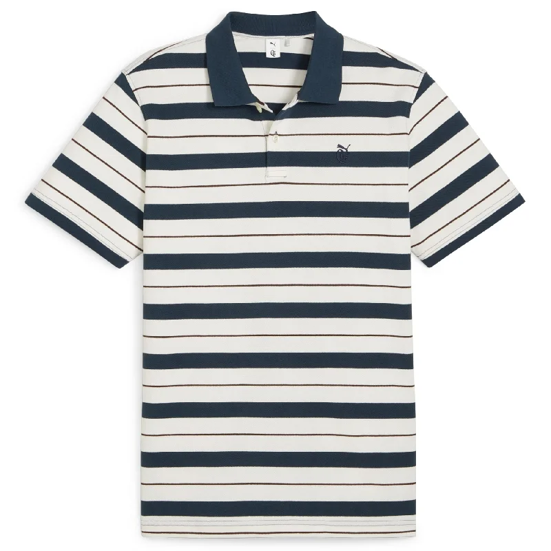 X QGC Sunday Stripe Polo Warm White/Dark Night - SS24