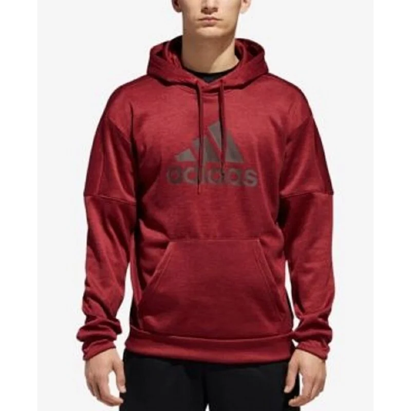 Adidas Men's Team Issue Fleece Logo Hoodie Red Size XX-Large