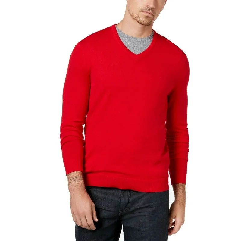 Alfani Men's V-Neck Sweater Cherry Candy Size Small