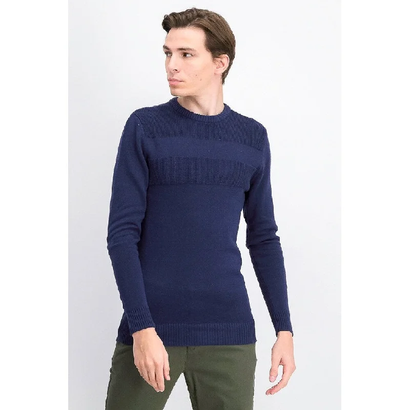 Club Room Men's Textured Cotton Sweater Navy Size 2 Extra Small