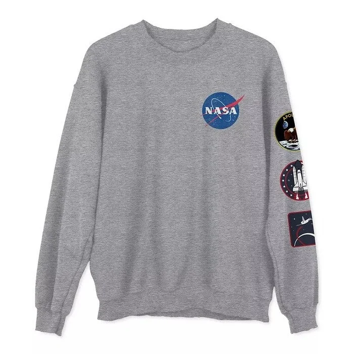 Hybrid Nasa Men's Graphic Sweatshirt Grey Size Large