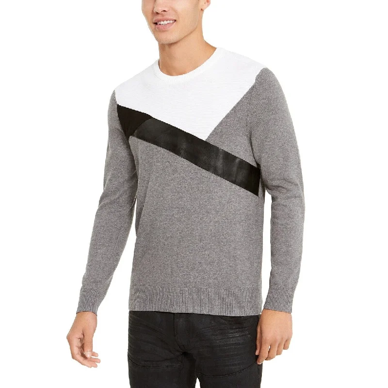 INC International Concepts Men's Colorblocked Sweater Dark Gray Size M