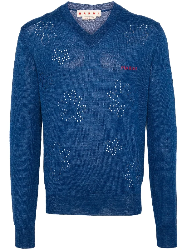 Logo-Embroidered Virgin Wool Jumper