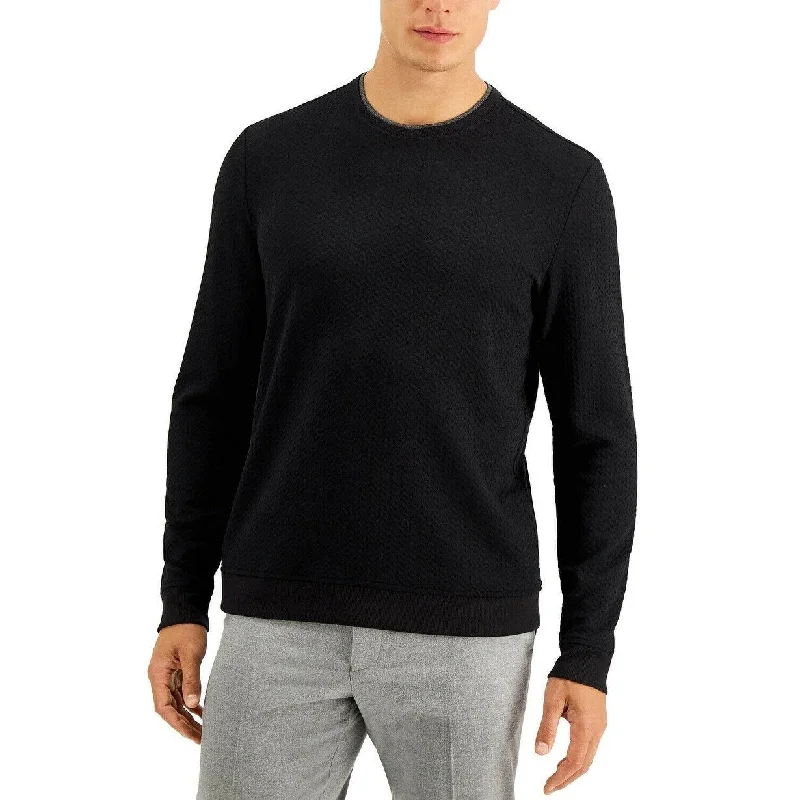 Tasso Elba Men's Crossover Sweater Black Size Small