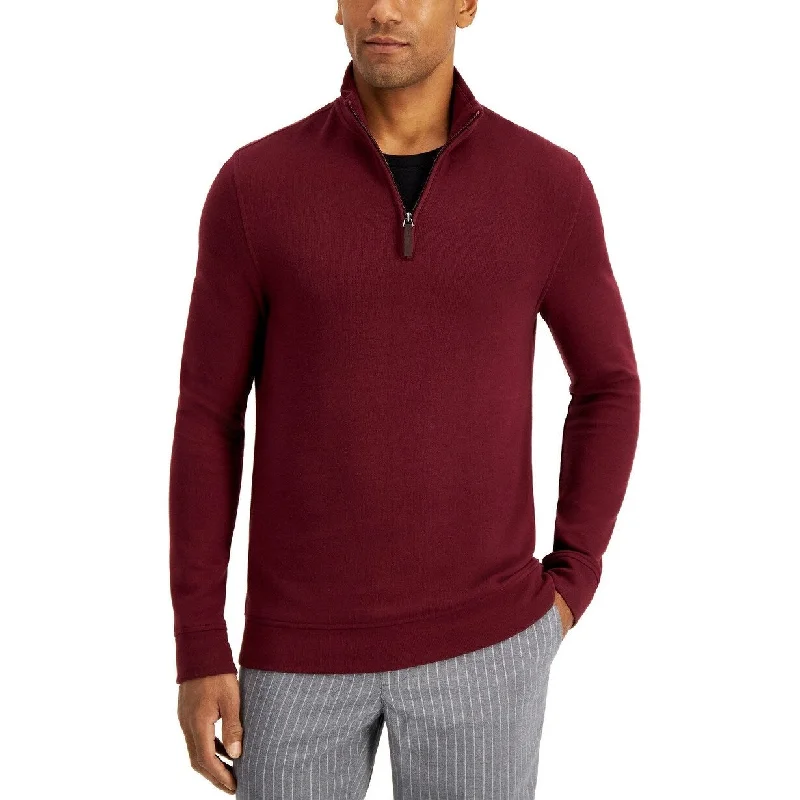 Tasso Elba Men's Quarter-Zip Sweatshirt Port Royale Size Large