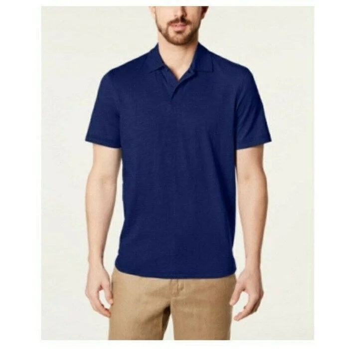 Tasso Elba Men's Slub Polo Dark Blue Size XXX Large - 3XL