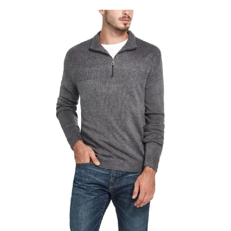 Weatherproof Vintage Men's Soft Touch Quarter-Zip Sweater Gray Size XXX-Large